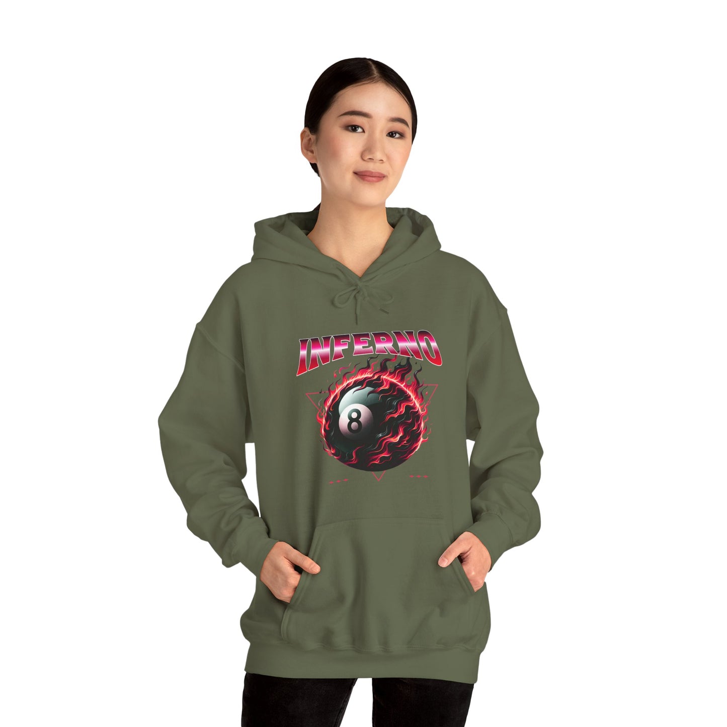 Inferno Eight Ball Unisex Hoodie - Cozy Streetwear Sweatshirt