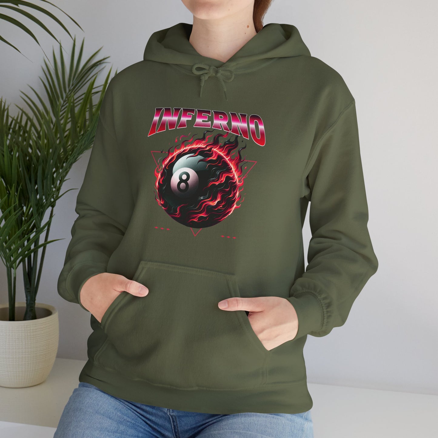Inferno Eight Ball Unisex Hoodie - Cozy Streetwear Sweatshirt