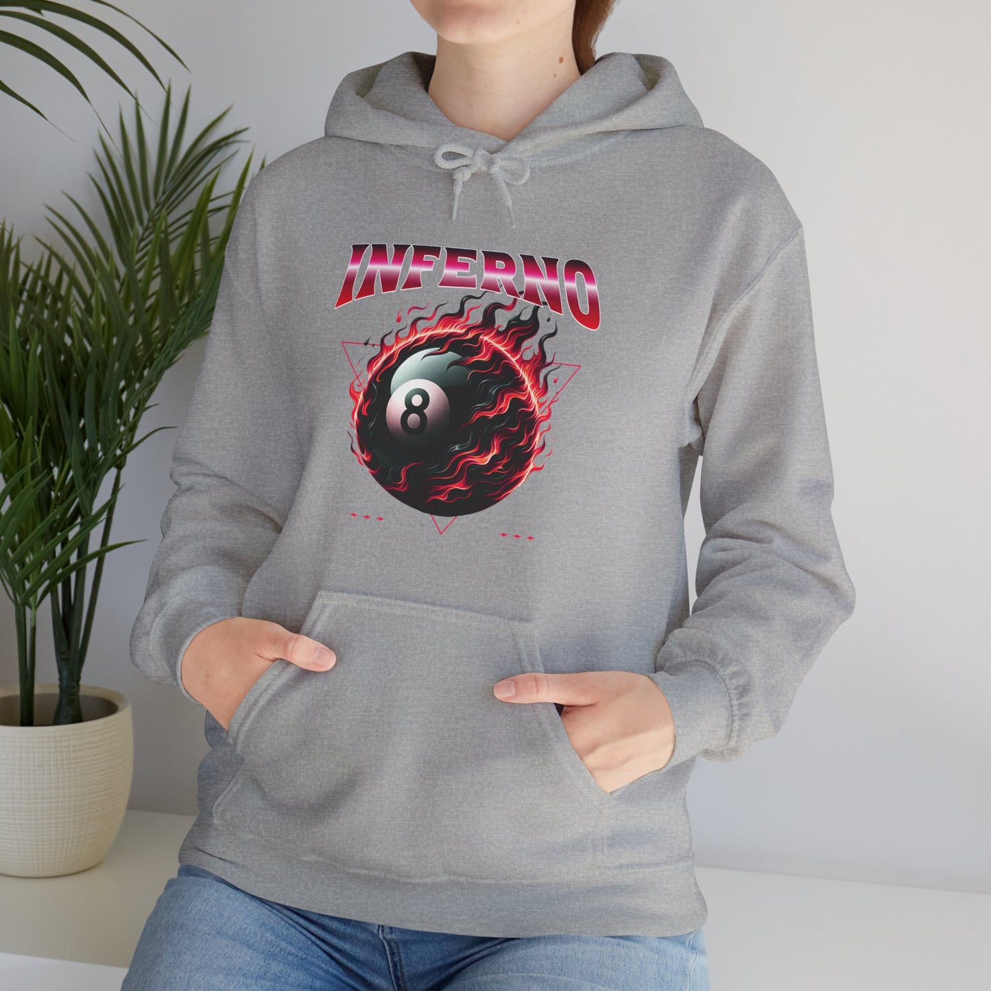 Inferno Eight Ball Unisex Hoodie - Cozy Streetwear Sweatshirt