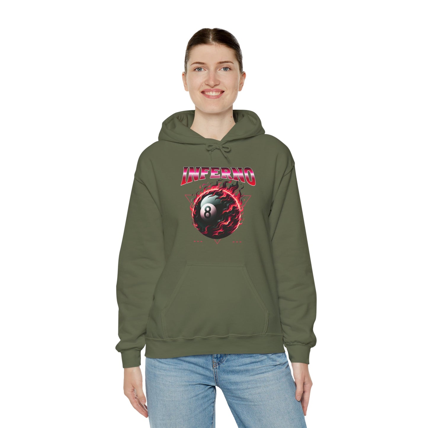 Inferno Eight Ball Unisex Hoodie - Cozy Streetwear Sweatshirt