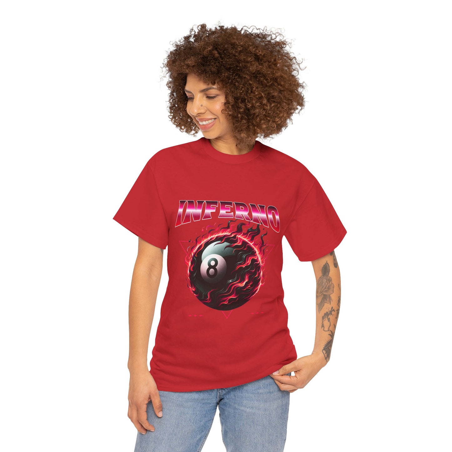 Inferno 8-Ball Design Unisex Heavy Cotton Tee