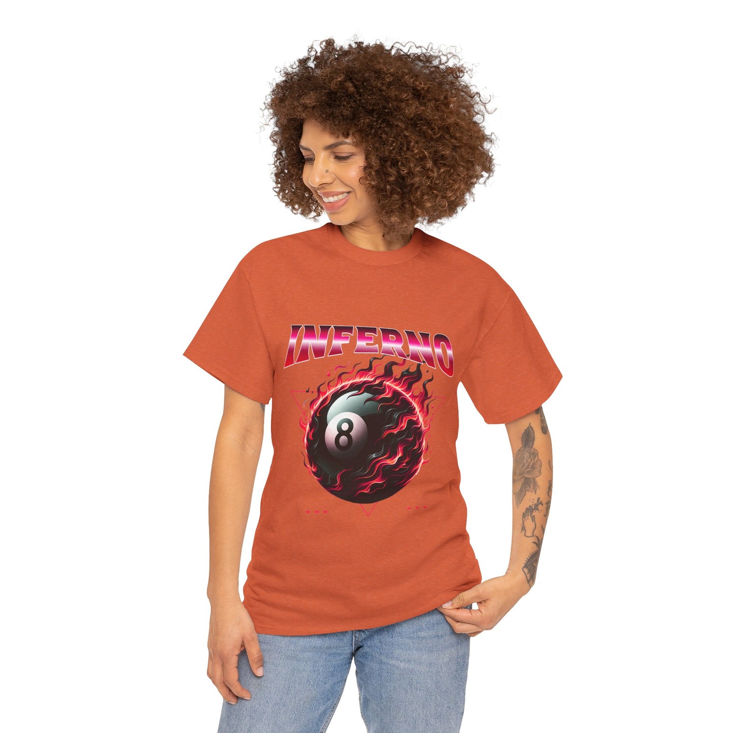 Inferno 8-Ball Design Unisex Heavy Cotton Tee