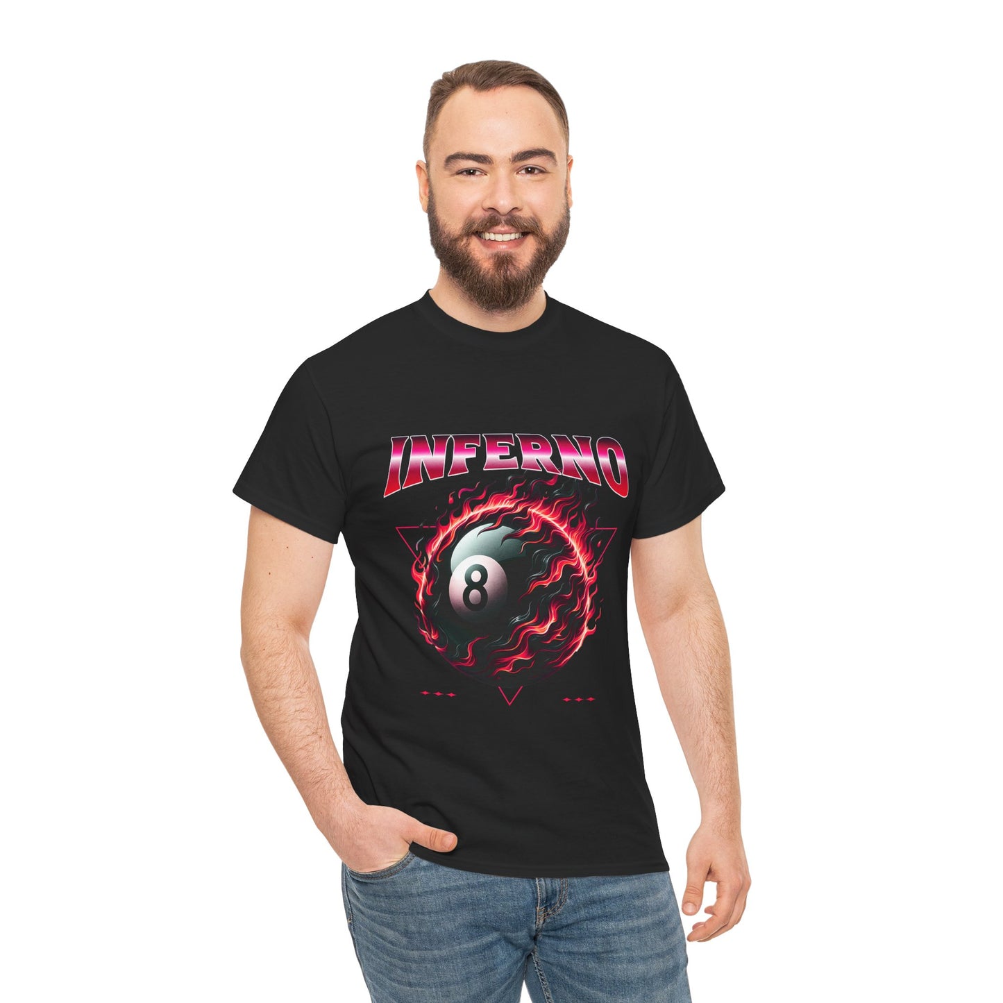 Inferno 8-Ball Design Unisex Heavy Cotton Tee